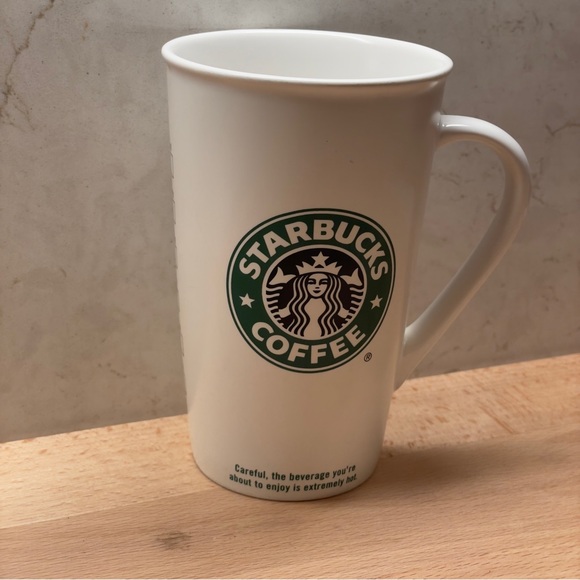 2005 Starbucks Mug. Looks like disposable paper cup with handle. FREE  SHIPPING